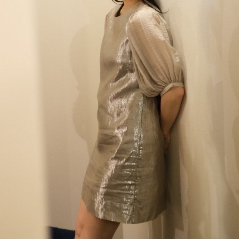 By Malene Birger Silver Linen Blend dress